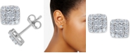 Macy's Diamond Princess Cluster Stud Earrings (1/2 ct. t.w.) in 14k White Gold